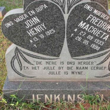 JENKINSON John Henry 1925-  Fredrika Magrieta 1933-1990
