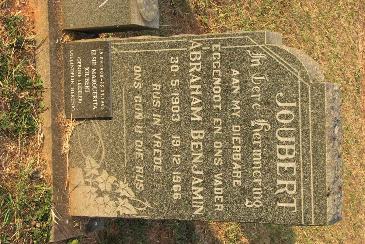 JOUBERT Abraham Benjamin 1903-1966 &amp; Elsie Marguerita FEIDELER 1908-1995