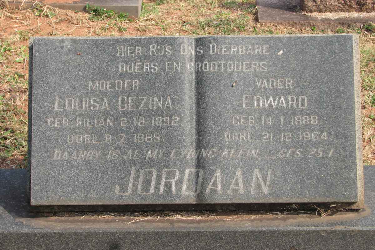 JORDAAN Edward 1888-1964 &amp; Louisa Gezina KILIAN 1892-1965