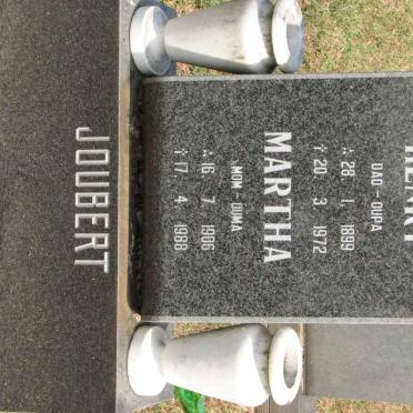 JOUBERT Henry 1899-1972 &amp; Martha 1906-1988