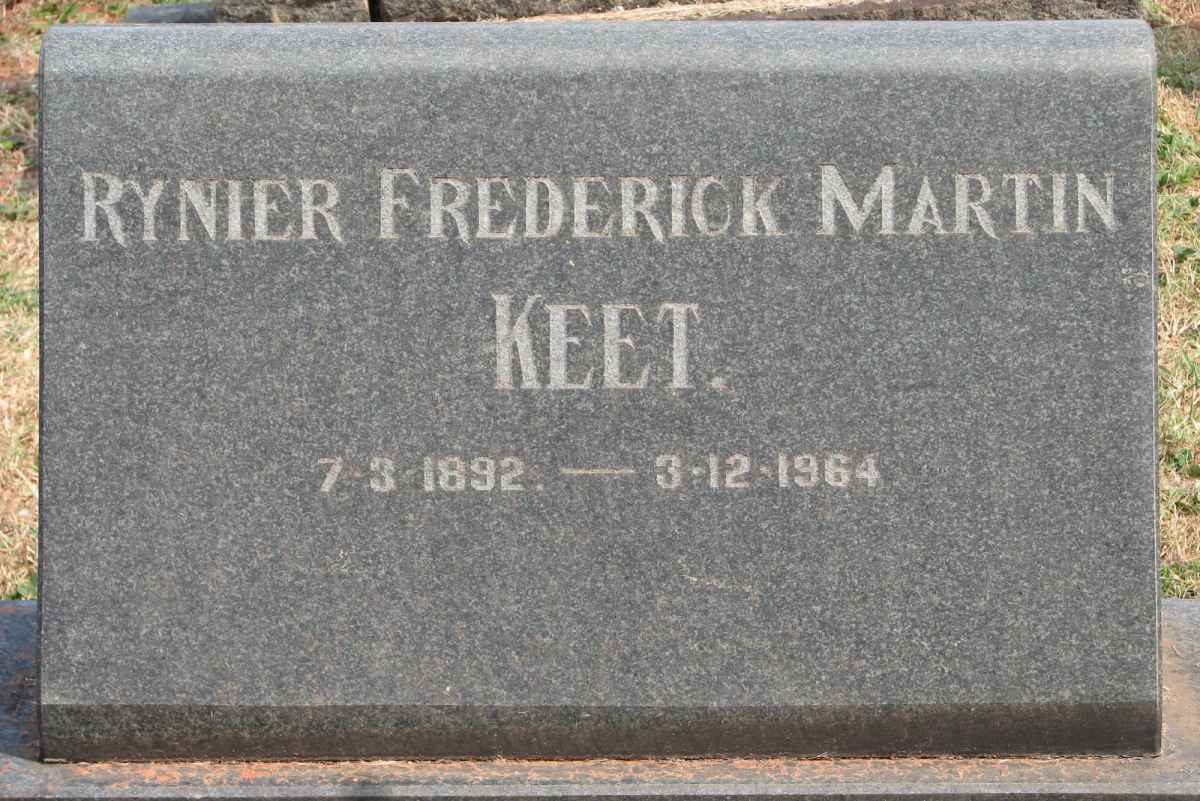 KEET Rynier Frederick Martin 1892-1964