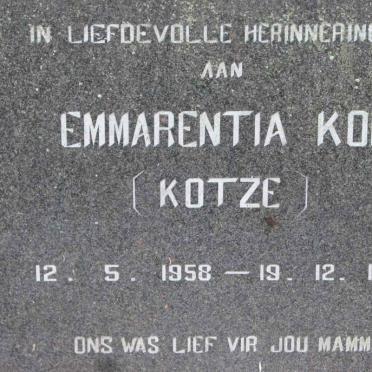 KOK Emmarentia nee KOTZE 1958-1987