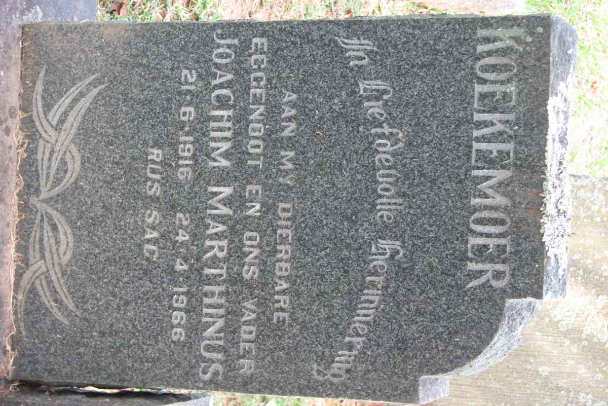 KOEKEMOER Joachim Marthinus 1916-1966