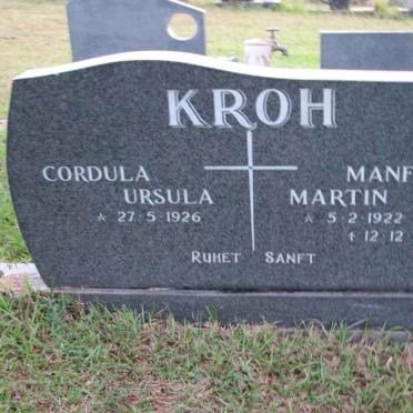 KROH Manfred Martin 1922-1981 &amp; Cordula Ursula 1926-