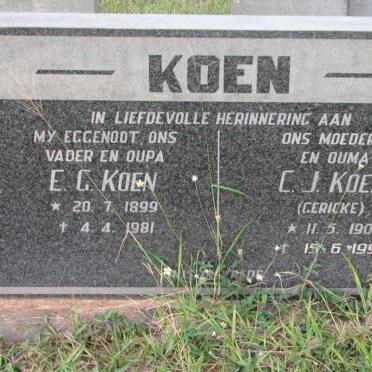 KOEN E.G. 1899-1981 &amp; C.J. GERICKE 1902-1991