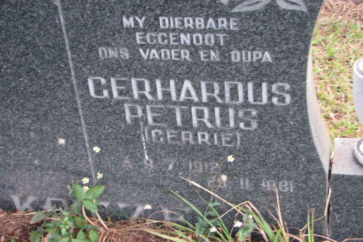 KOTZE Gerhardus Petrus 1912-1981