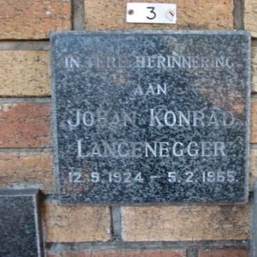 LANGENEGGER Johan Konrad 1924-1965