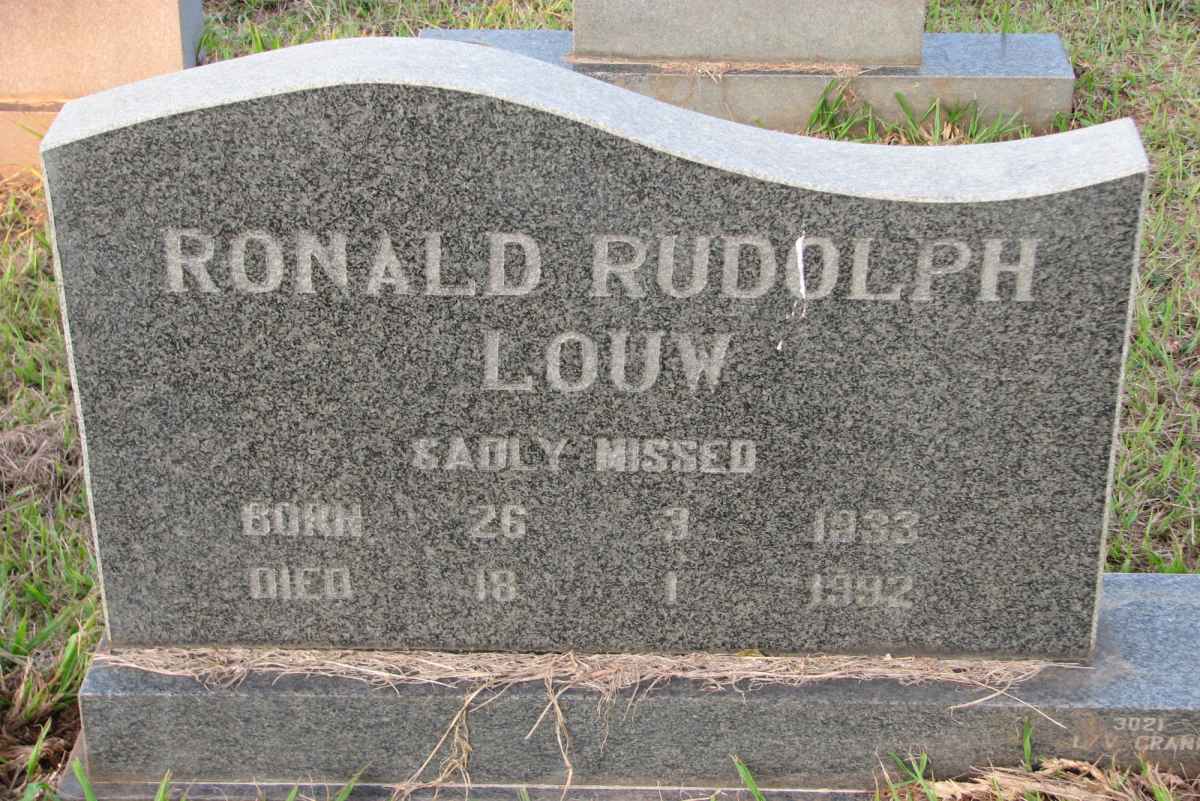 LOUW Ronald Rudolph 1933-1992