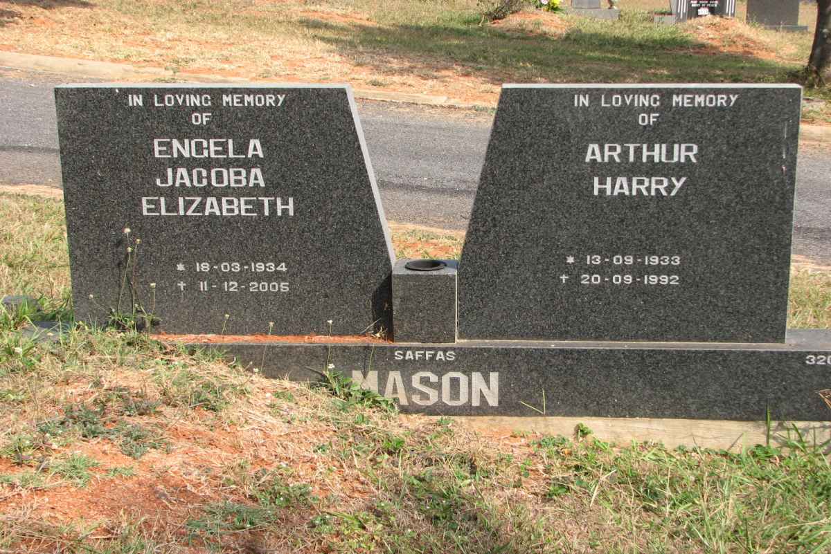MASON Arthur Harry 1933-1992 &amp; Engela Jacoba Elizabeth 1934-2005