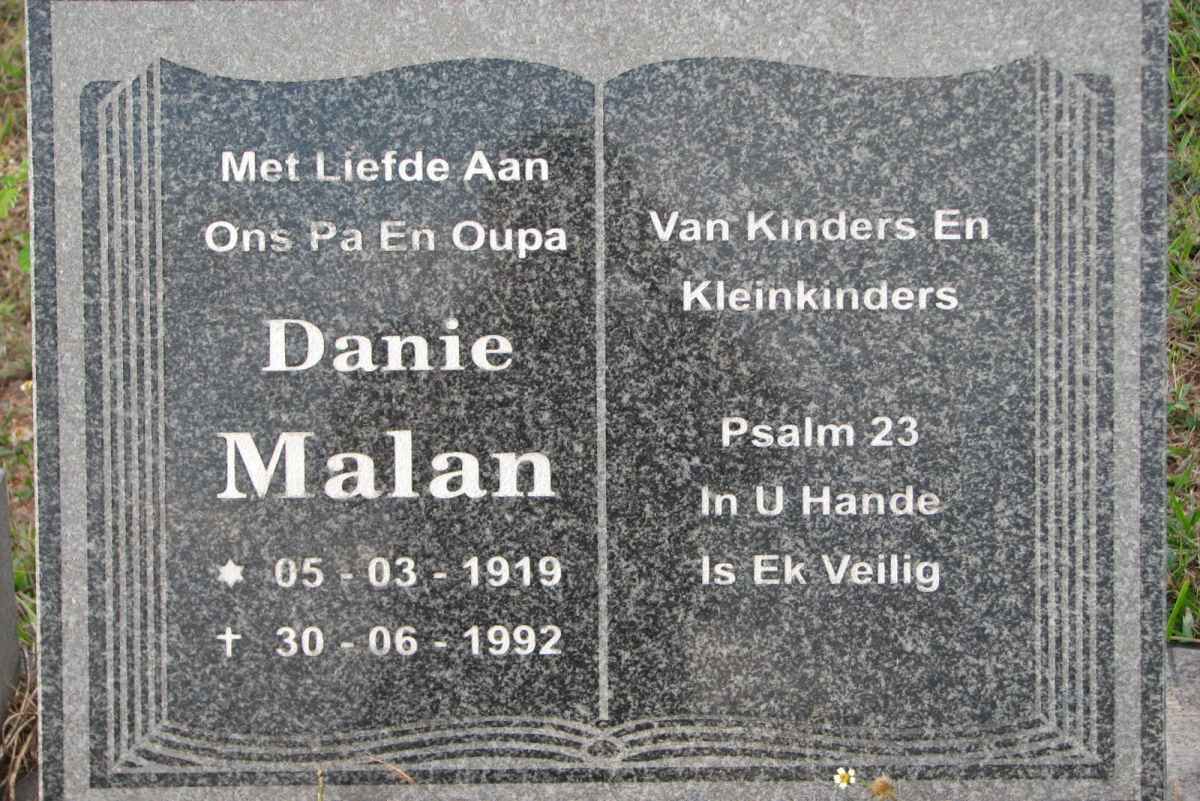 MALAN Danie 1919-1992