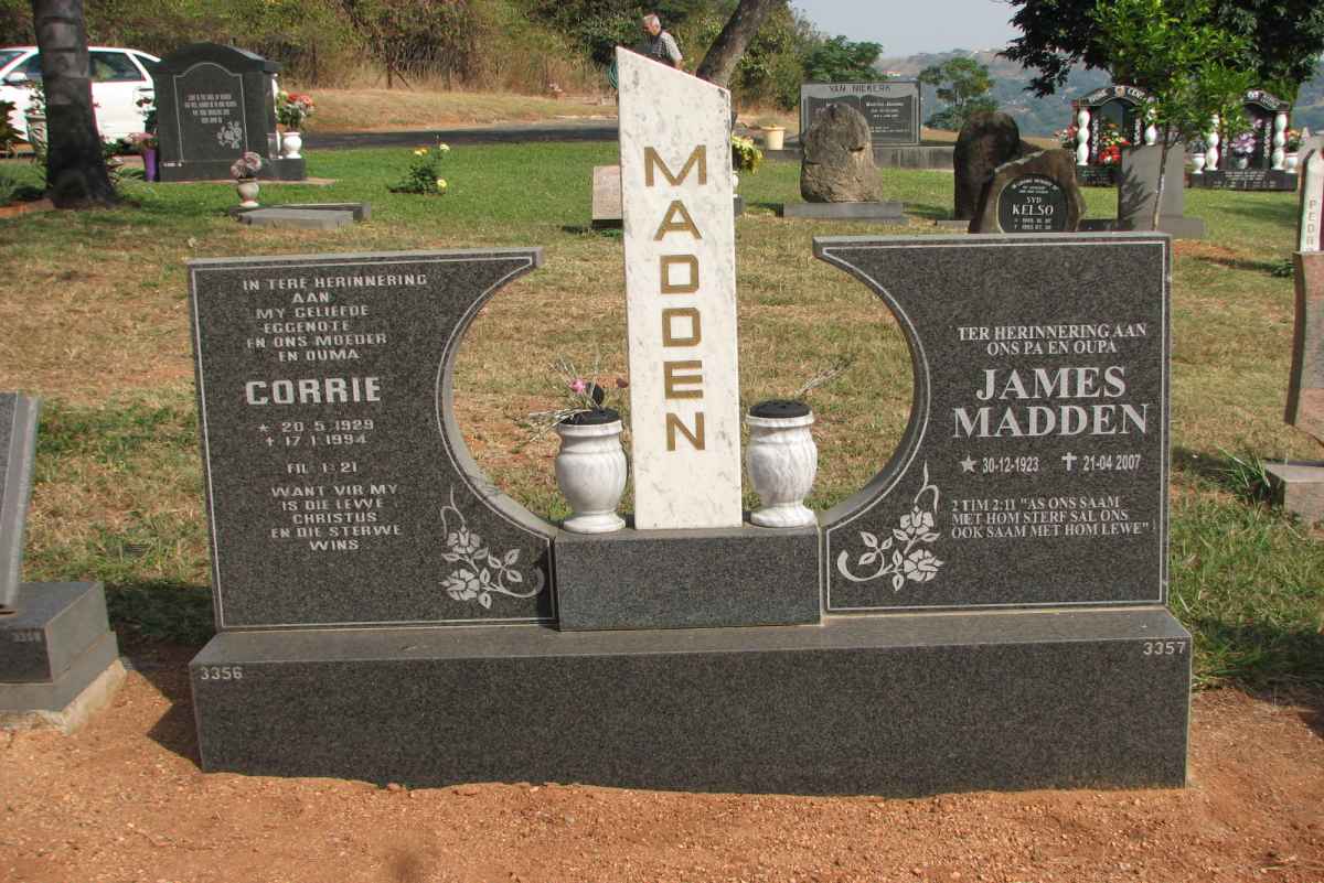MADDEN James 1923-2007 &amp; Corrie 1929-1994
