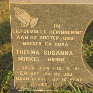 MORKEL Thelma Susanna nee BRINK 1934-1991