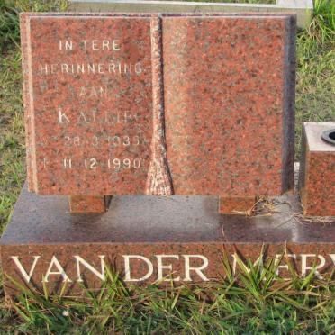 MERWE Kallie, van der 1935-1990