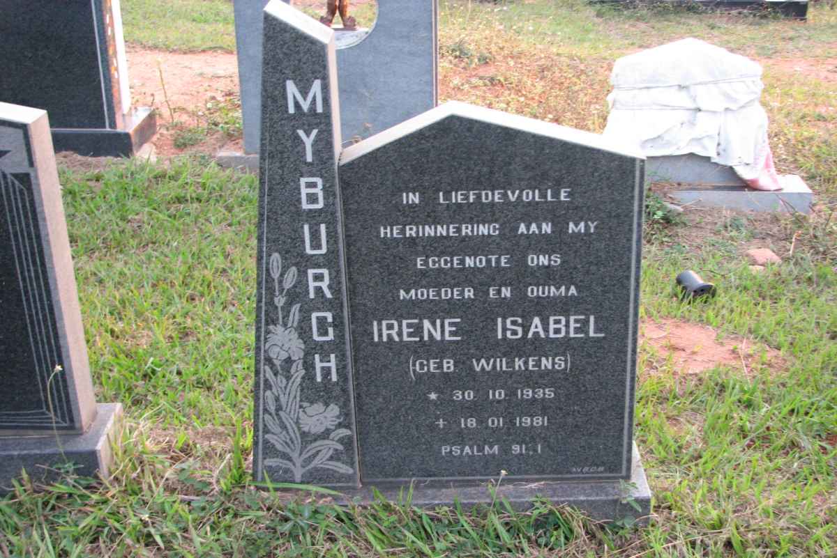 MYBURGH Irene Isabel nee WILKENS 1935-1981