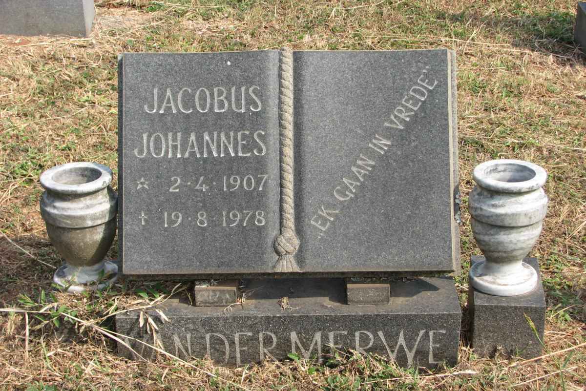 MERWE Jacobus Johannes, van der 1907-1978