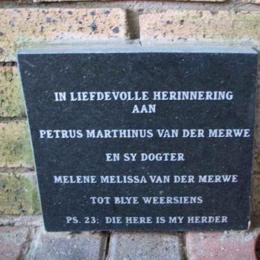 MERWE Petrus Marthinus, van der :: VAN DER MERWE Melene Melissa