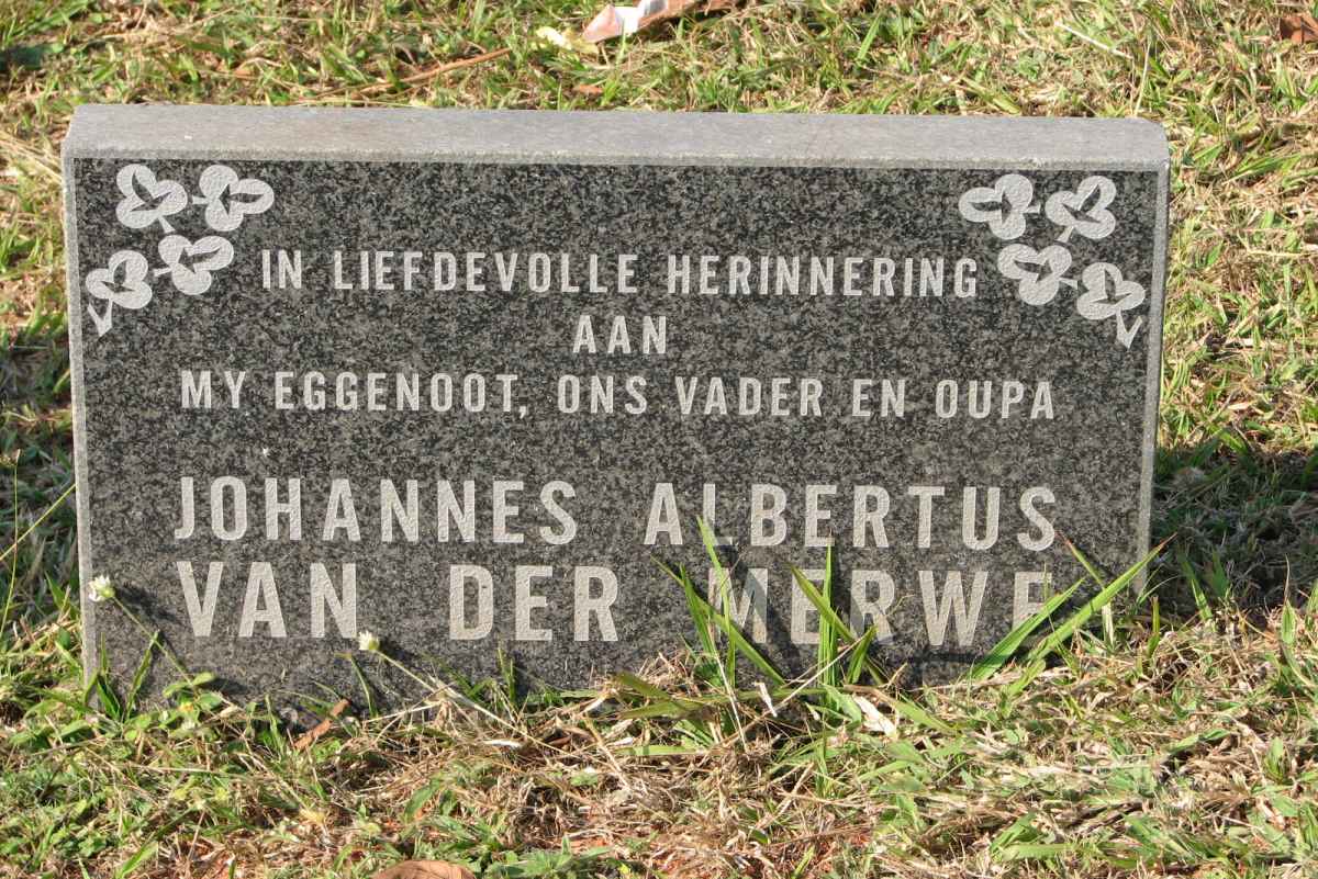 MERWE Johannes Albertus, van der
