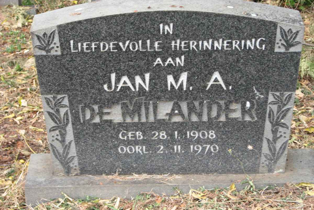 MILANDER Jan M.A., de 1908-1970