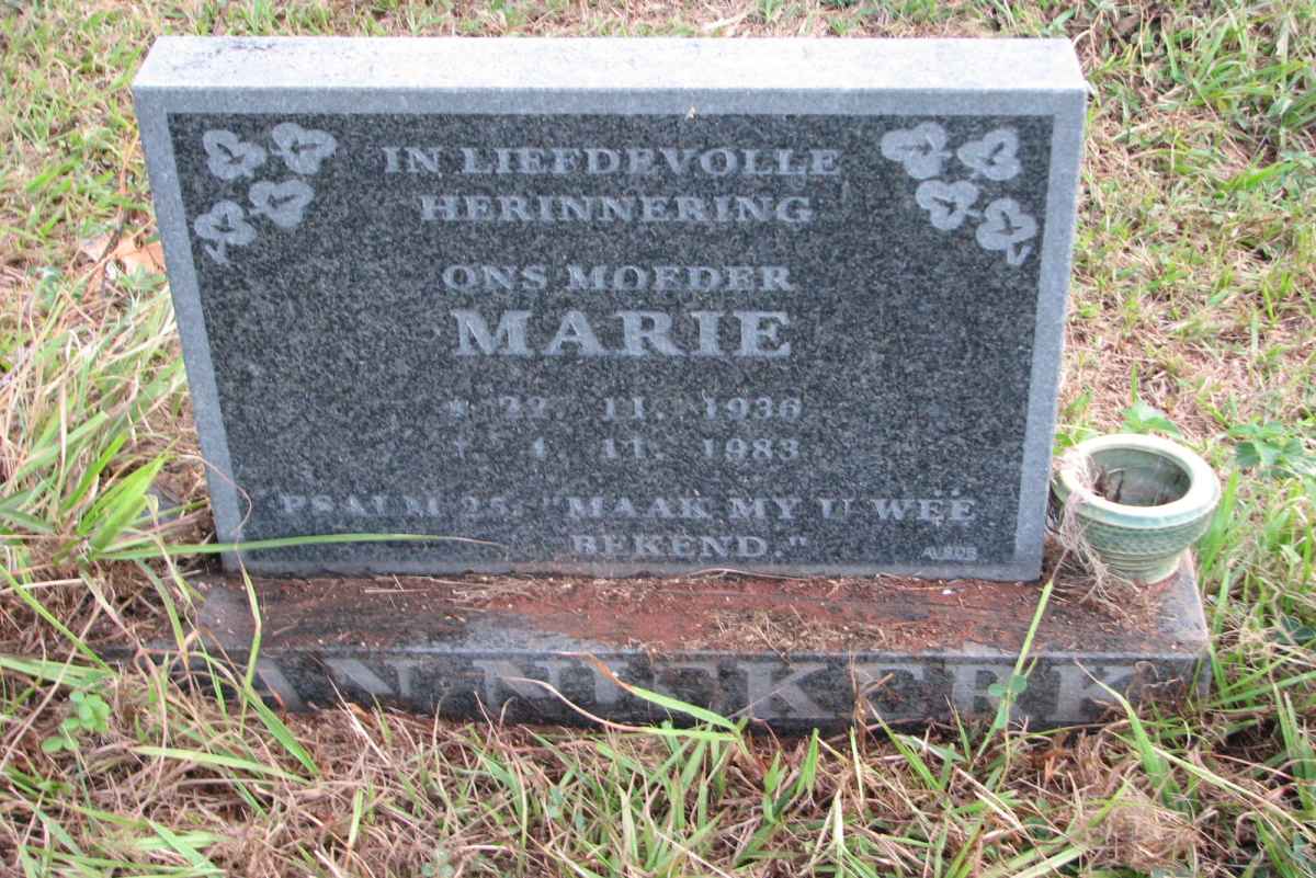 NIEKERK Marie, van 1936-1983