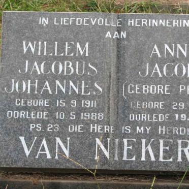 NIEKERK Willem Jacobus Johannes, van 1911-1988 &amp; Anna Jacoba PELSER 1918-2006