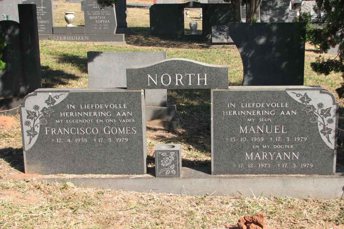 NORTH Francisco Gomes 1938-1979 :: NORTH Manuel 1959-1979 :: NORTH Maryann 1973-1979