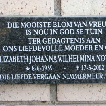 NOTHNAGEL Elizabeth Johanna Wilhelmina 1939-2002