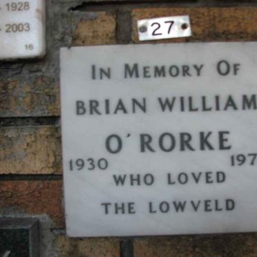 O'RORKE Brian William 1930-1974