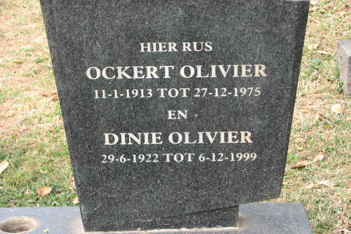 OLIVIER Ockert 1913-1975 &amp; Dinie 1922-1999