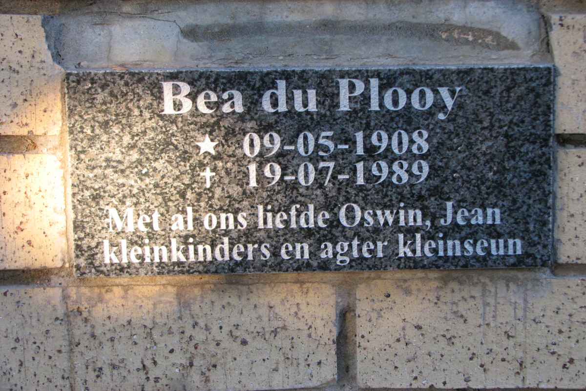 PLOOY Bea, du 1908-1989