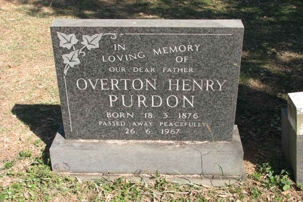PURDON Overton Henry 1876-1967