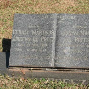 PREEZ Gerrit Martinus Jurgens, du 1890-1974 &amp; Josina Maria 1882-1967