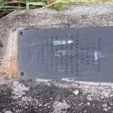 PRINSLOO Carl Marthinus 1914- &amp; Anna Susanna 1916-1992