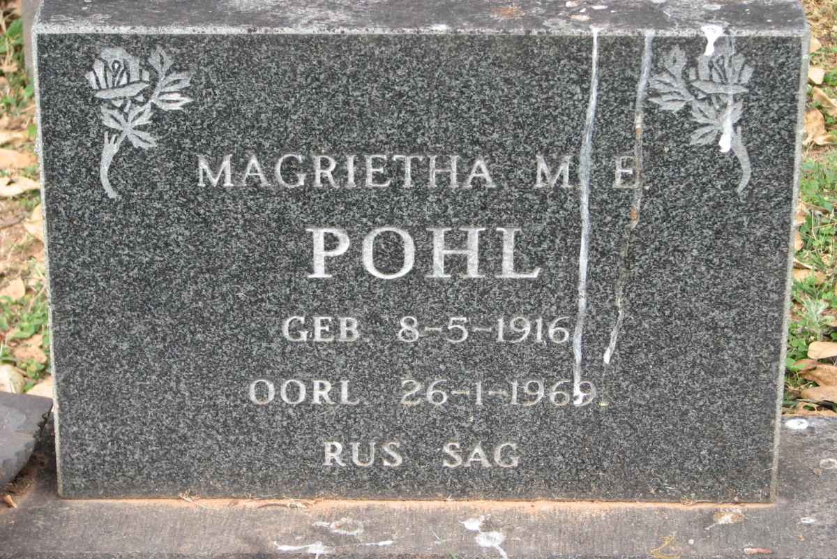 POHL Magrietha M.E. 1916-1969