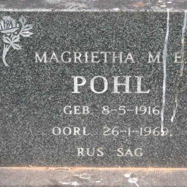 POHL Magrietha M.E. 1916-1969