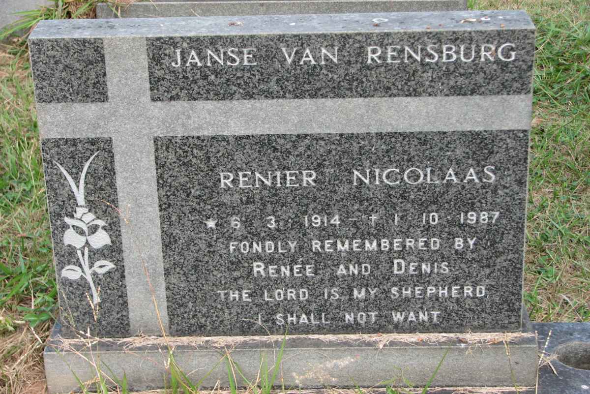 RENSBURG Renier Nicolaas, Janse van 1914-1987