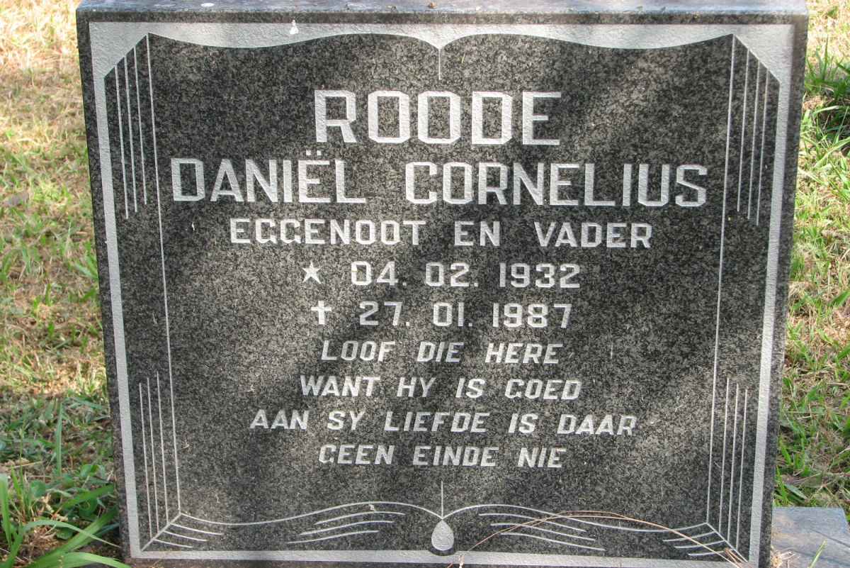 ROODE Daniël Cornelius 1932-1987