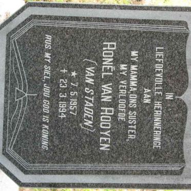 ROOYEN Ronél, van nee VAN STADEN 1957-1994
