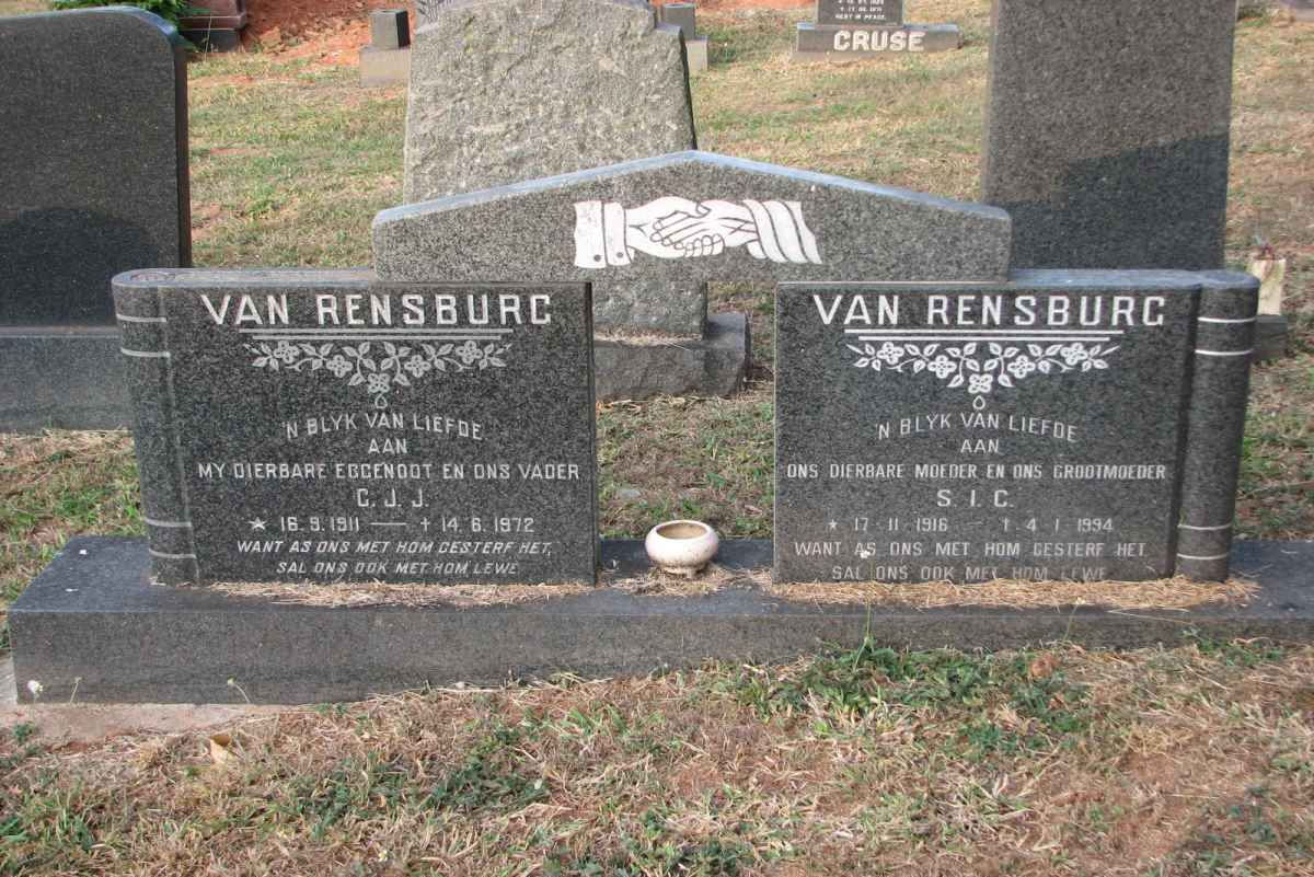 RENSBURG C.J.J., van 1911-1972 &amp; S.I.C. 1916-1994