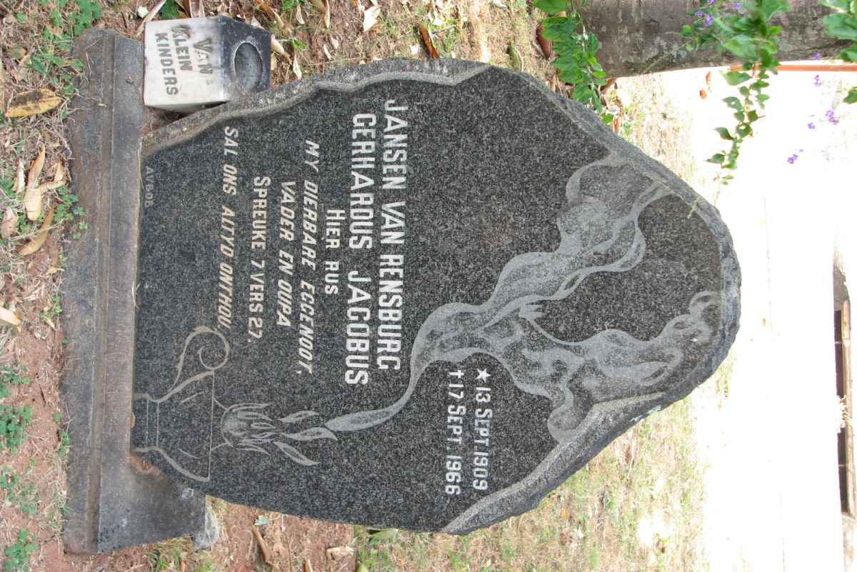 RENSBURG Gerhardus Jacobus, Jansen van 1909-1966
