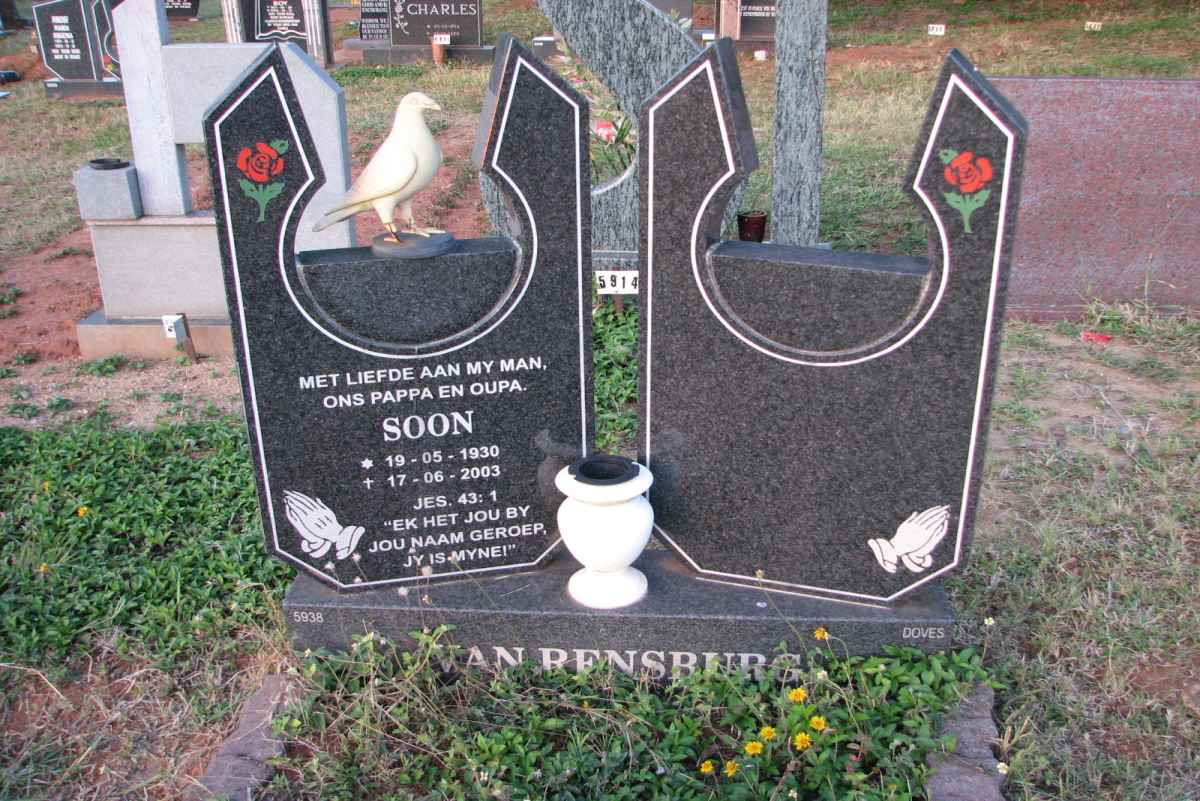 RENSBURG Soon, van 1930-2003