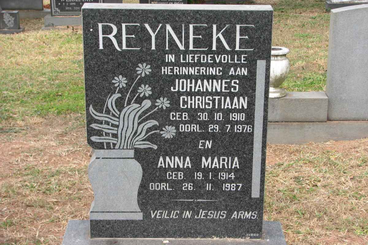 REYNEKE Johannes Christiaan 1910-1976 &amp; Anna Maria 1914-1987