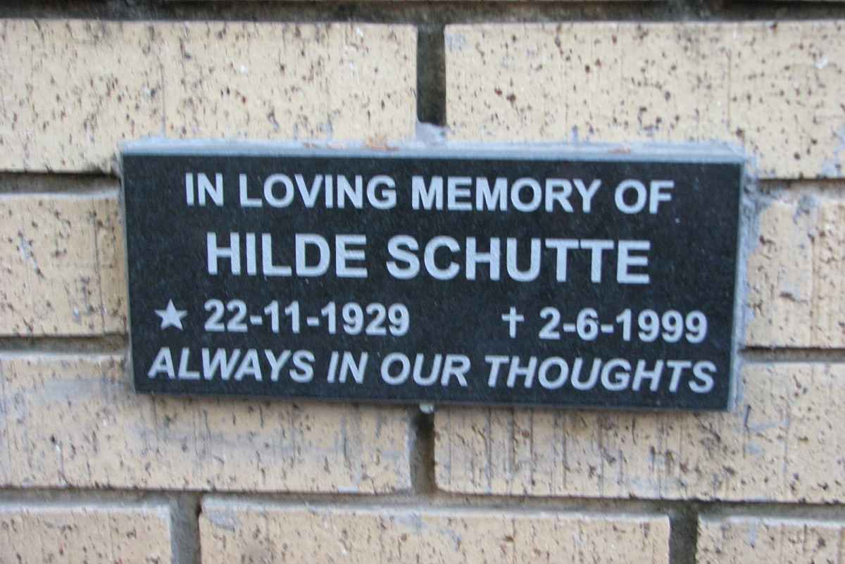 SCHUTTE Hilde 1929-1999