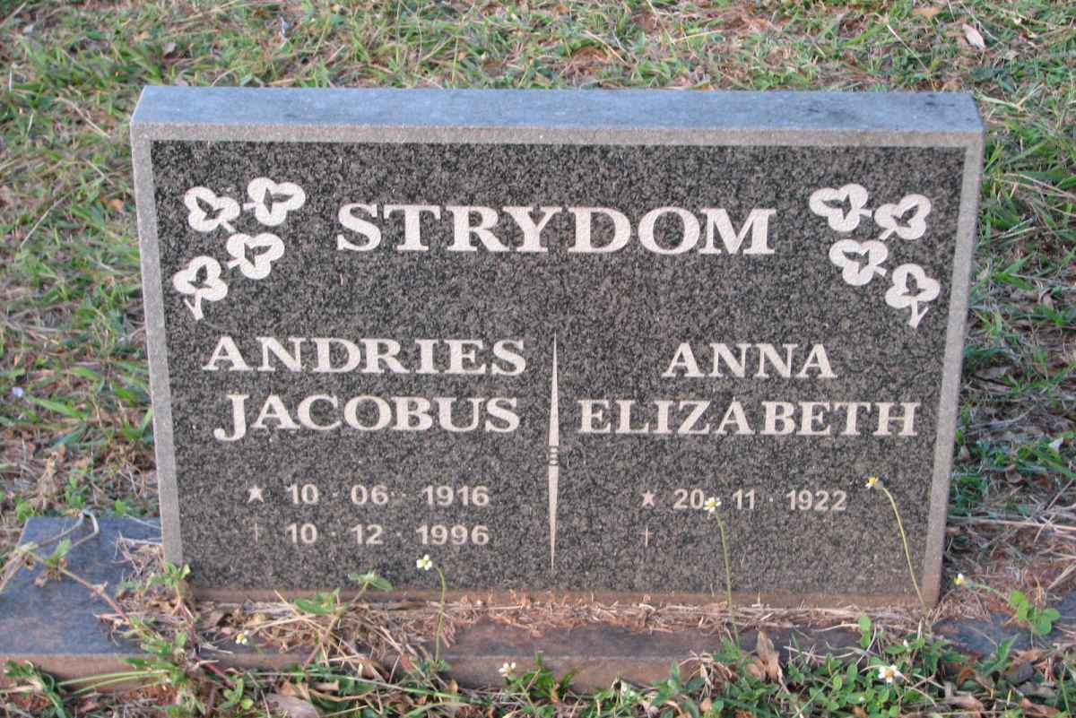 STRYDOM Andries Jacobus 1916-1996 &amp; Anna Elizabeth 1922-