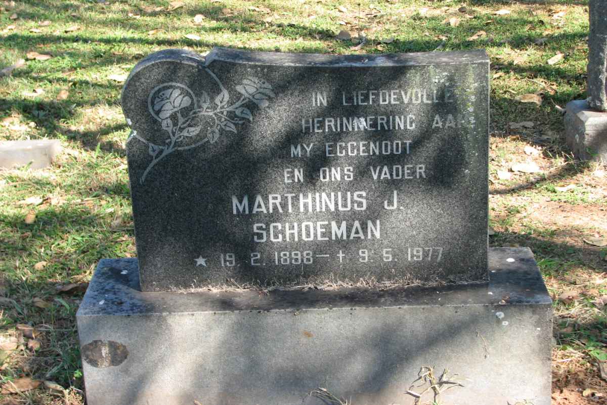 SCHOEMAN Marthinus J. 1898-1977