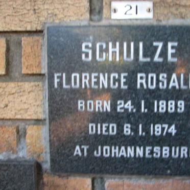 SCHULZE Florence Rosaline 1889-1974