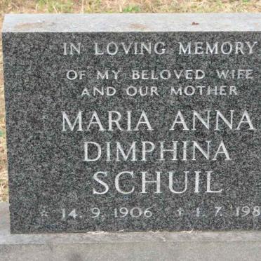 SCHUIL Maria Anna Dimphina 1906-1980