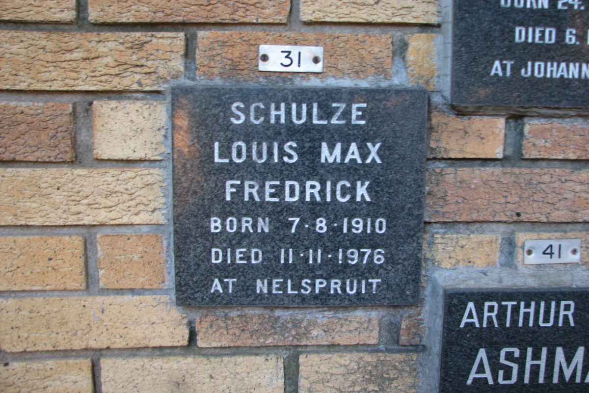 SCHULZE Louis Max Fredrick 1910-1976