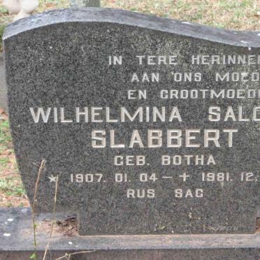 SLABBERT Wilhelmina Salonia nee BOTHA 1907-1981
