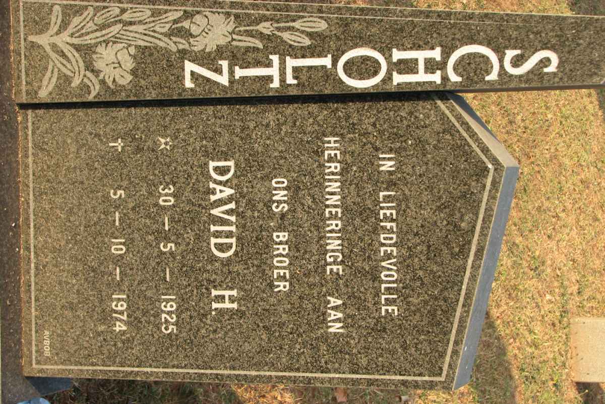 SCHOLTZ David H. 1925-1974