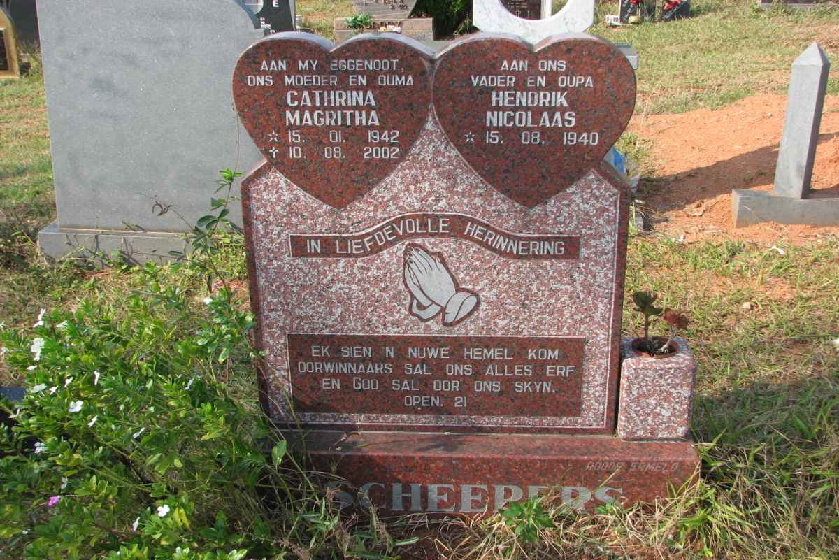 SCHEEPERS Hendrik Nicolaas 1940- &amp; Cathrina Magritha 1942-2002